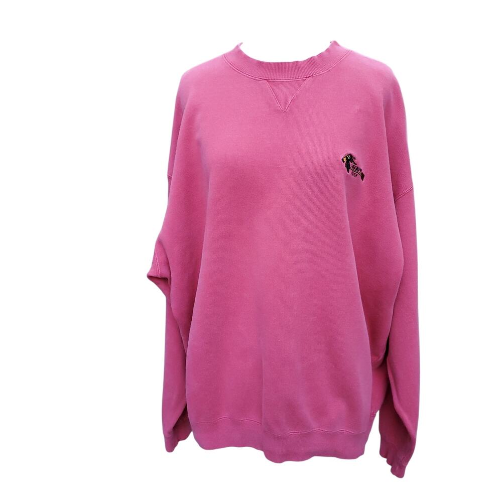 Vintage Abercrombie & Fitch 90s y2k Coral Pink Sweatshrit Duck Paddle Emblem XL